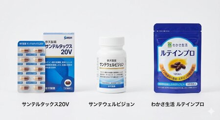 サンテルタックス20V・サンテウェルビジョン・ルテインPRO比較表